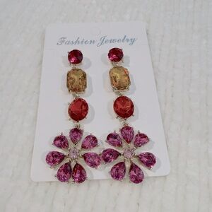 Colorful Stone Flower earrings